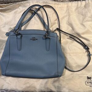 Coach Sky Blue Leather Shoulder Bag